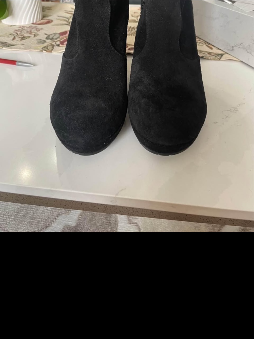 Jessica Simpson Black Suede Heeled Ankle Boots